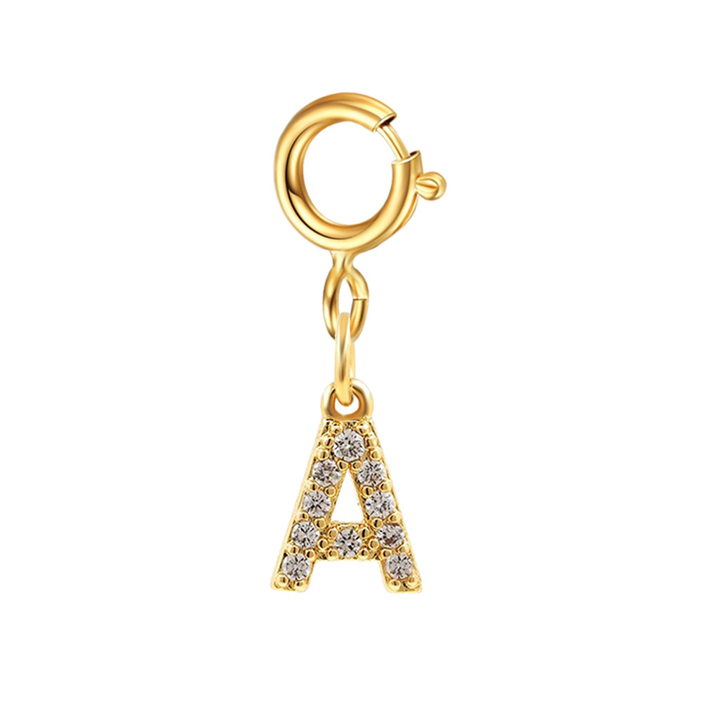 1 Pièce 6mm Le Cuivre Zircon Lettre Brillant Pendentif display picture 3