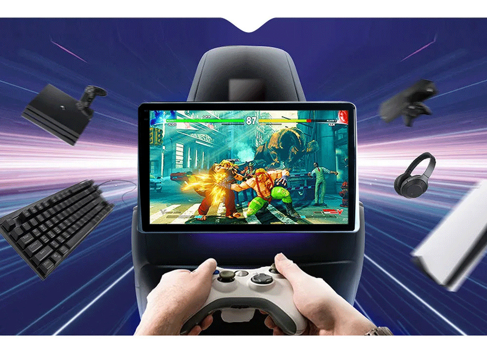 Android universal plug-in headrest display 10.1-inch HD IPSMP5 car rear entertainment system player