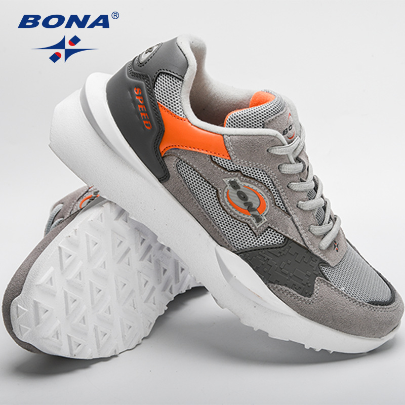 BONA正品官方高品质鞋休闲运动鞋男款低帮潮鞋耐磨透气时尚百搭