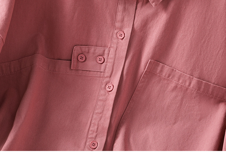 Giacca a camicia da donna in cotone con colletto maniche lunghe_voghion.com