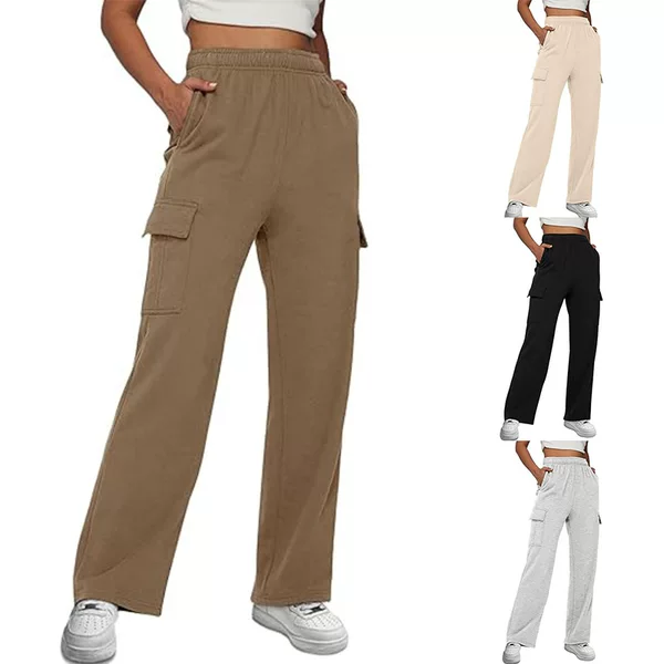 Cross-Border European and American Amazon Autumn Sweatpants Workwear Multi-Pocket Loose Y2K Wide-Leg European and American Style Fashionable Versatile