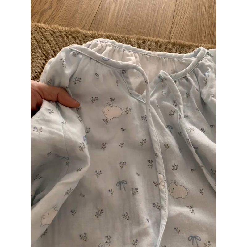 甜美小碎花睡裙女款春秋季2025新款可外穿休闲大码长袖家居服睡衣|undefined