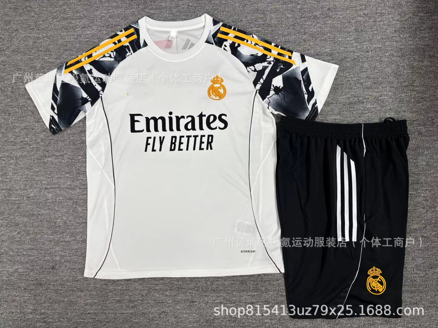 Real Madrid fútbol entrenamiento traje de mangas cortas París Napoli camiseta del Barça Inter bolsillo de doble cremallera