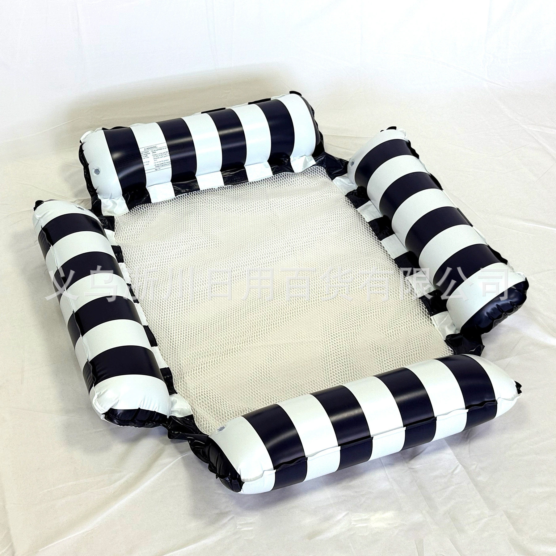 New Cross-Border Model Four-Tube Striped Inflatable Float with Thickened Pvc Mesh, Foldable Water Lounge Chair, Pool Float Bed