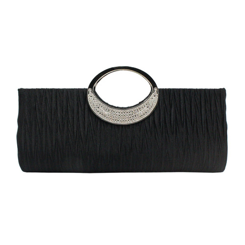 New hardware handle with rhinestone pleats, fashionable and classic women's bag, evening bag, evening bag