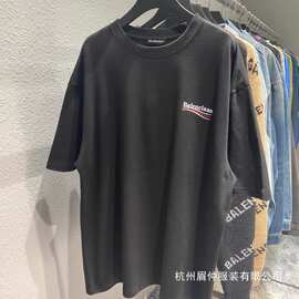 厂家批发正确版B家巴黎经典BLCG可乐波浪宽松短袖T恤男女世家批发
