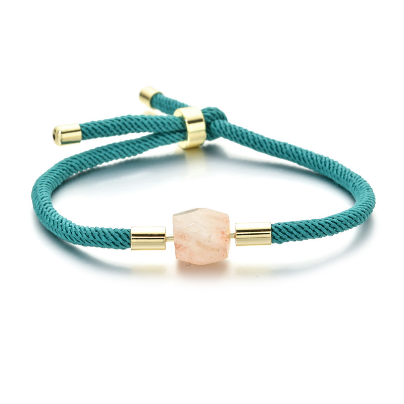 Pulsera de piedra de cuentas ajustable retráctil de cobre transfronterizo europeo y americano