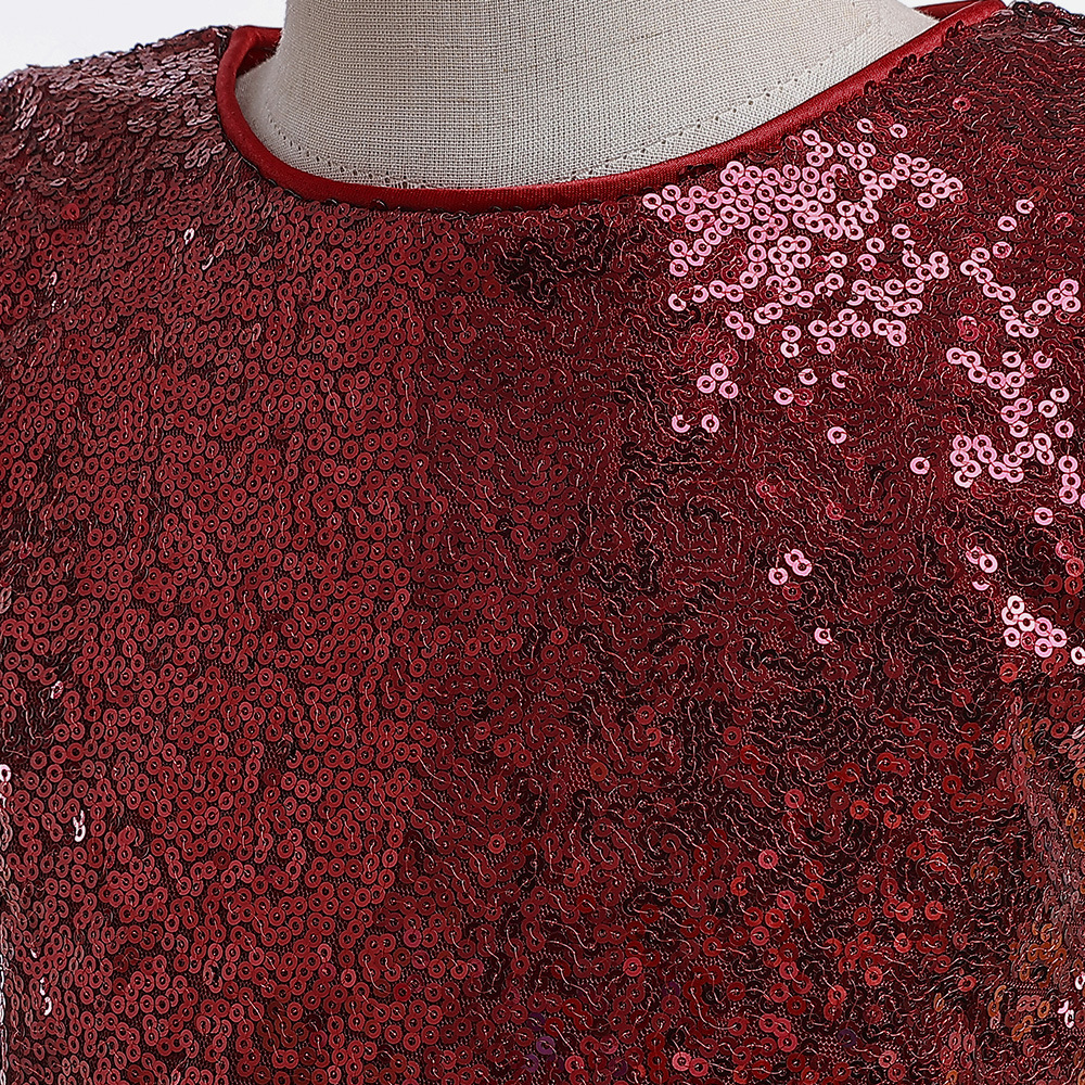 Europa y América nuevo vestido de los niños pequeños y medianos princesa vestido oído de madera con lentejuelas malla plisada pettiskirt pasarela show host