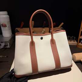 全手工缝制tote购物包帆布花园包30cm通勤休闲单肩手提托特包女包