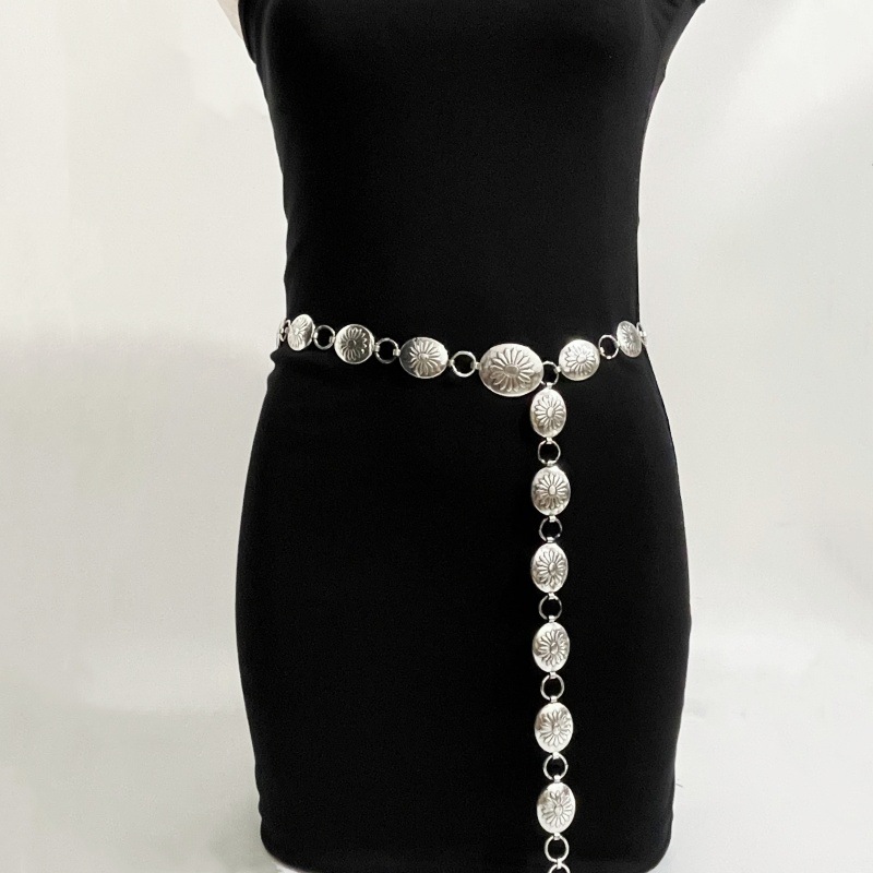 Accessori retrò con catena floreale per vita, accessori per abiti da donna_voghion.com