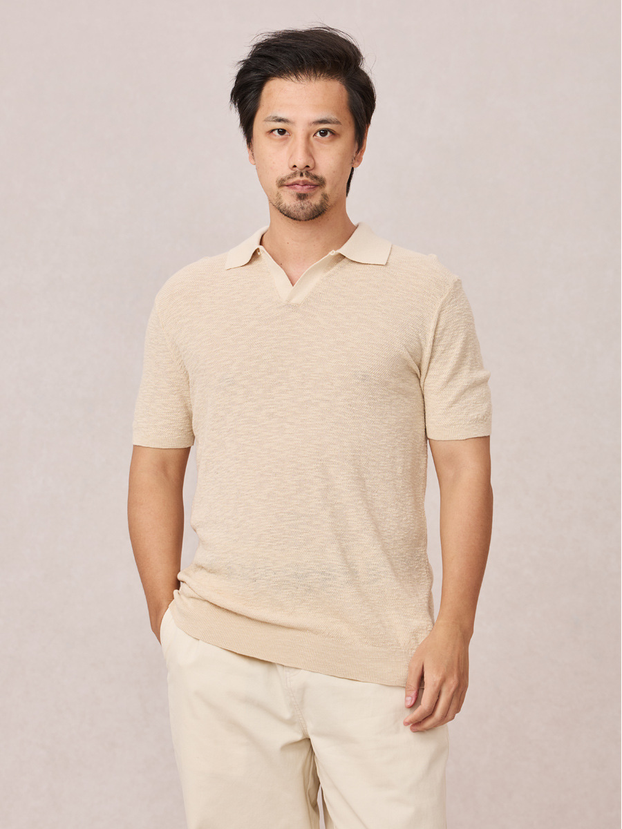 Prendas de punto texturizadas, seda de hielo, manga corta, camisa POLO de negocios delgada para hombres, camiseta con cuello de gaviota, comercio exterior, venta al por mayor transfronteriza