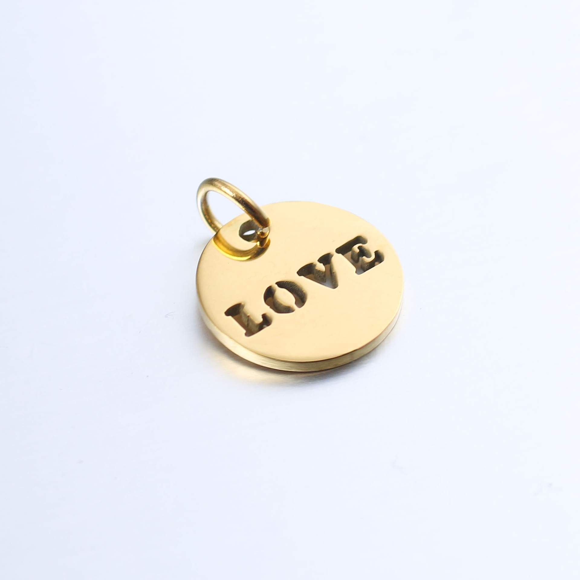 DOOYIO 5 teile/los Edelstahl Charms Runde Hohl-out Liebe Anhänger DIY Halskette Ohrring Schmuck Handgemachte Accessoires – Detail 6