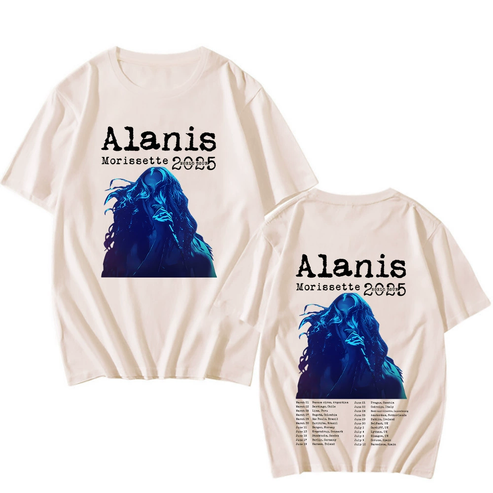 [Футболки World Tour Alanis Morissette короткие рукава хлопковая футболка Т-с]