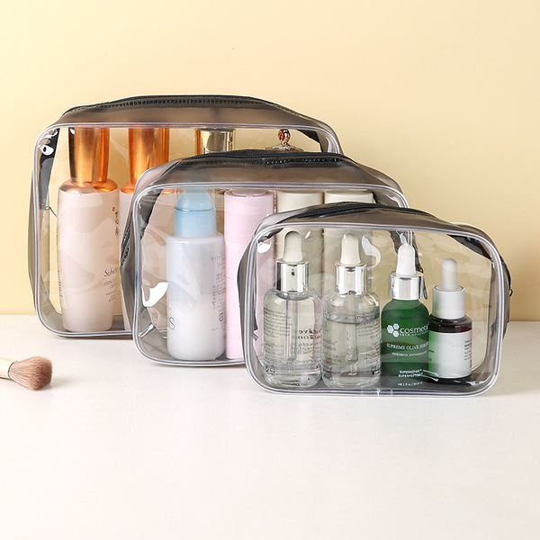 Thickened Spot Pvc Visual Toiletry Bag Outdoor Travel Cosmetics Toiletries Storage Bag Waterproof Zipper Bag Image