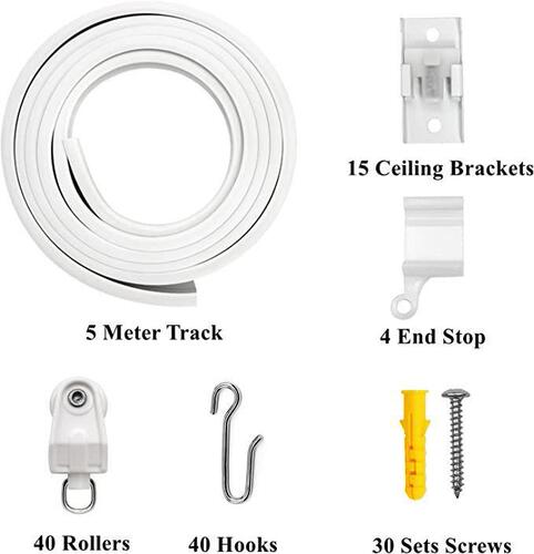 1/2/3/5 meter curved track set U-shaped curtain curved track pulley installation code screw rubber plug accessories