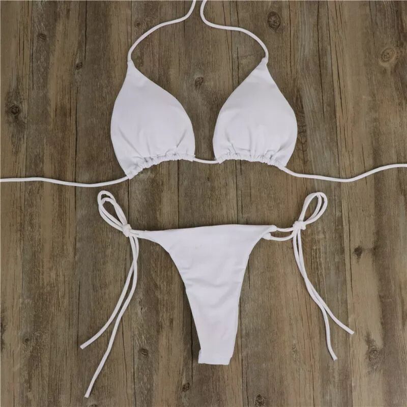 European and American Foreign Trade Women's Split Swimsuit Simple Bandage Sexy Swimsuit Mini Biki