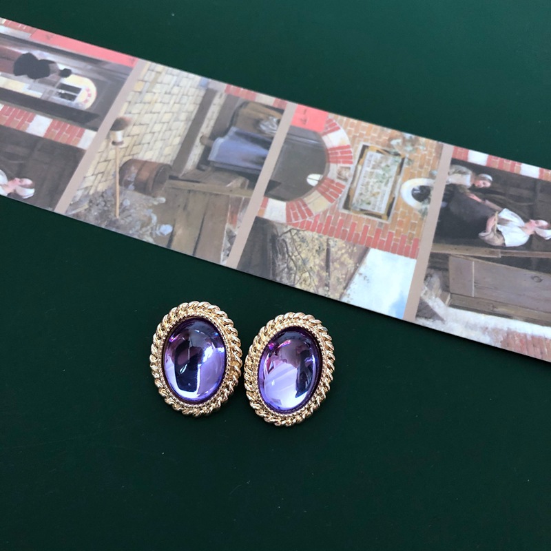 9g Weight Other Inlay Material Earrings, Ear Studs Classification Flower Pattern Women'S Gender Simple Style Style Purple, Silver Color Retro Palace Purple Rose Pearl Fashion Earrings 7
