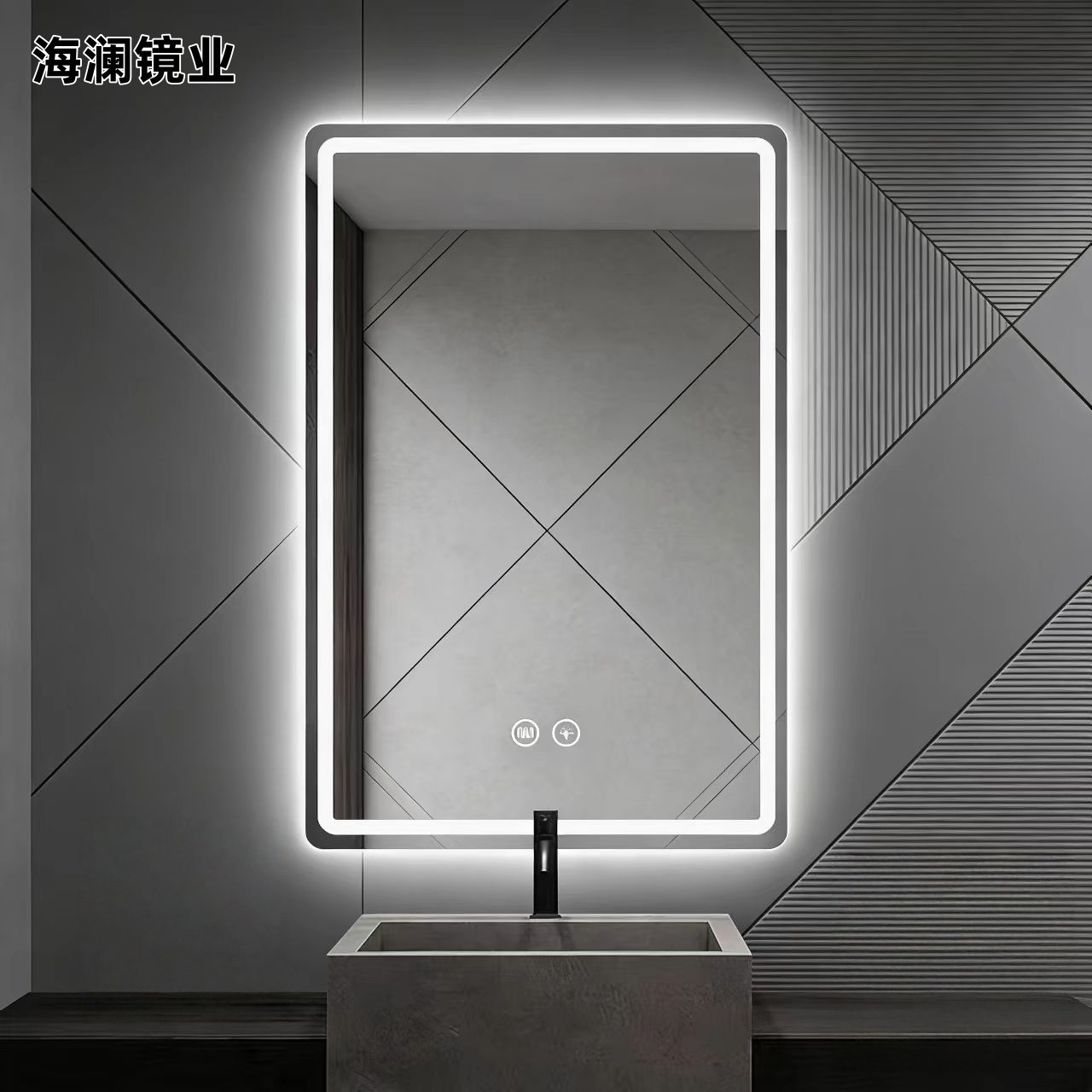 Espejo de baño LED luminoso maquillaje pared espejo claro antifiebla espejo de lámpara de baño simple lujoso espejo inteligente multifuncional