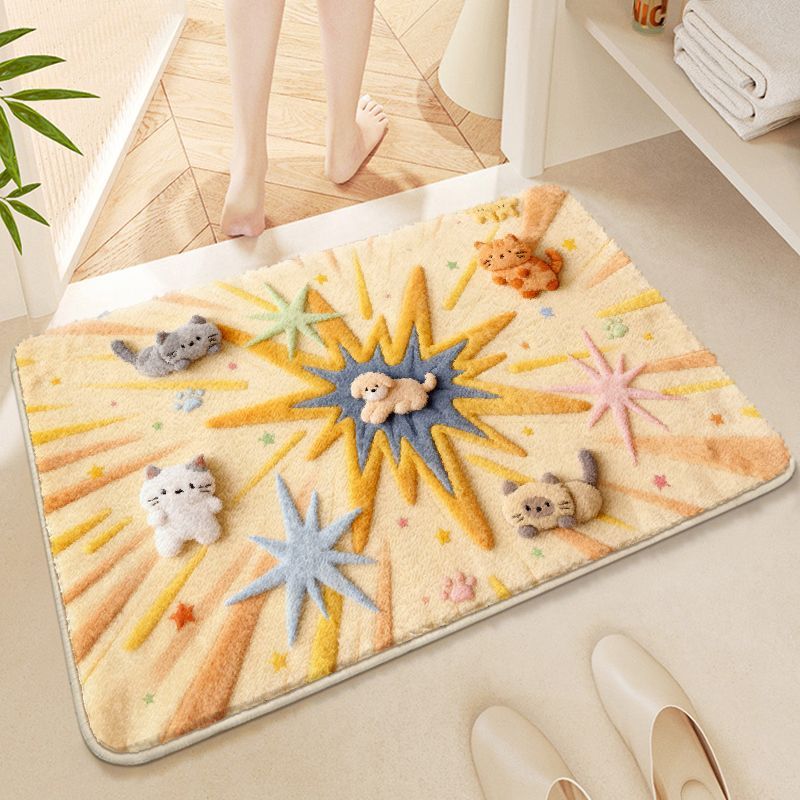 Cartoon Shin-Chan Bathroom Floor Mat, Bathroom Absorbent Mat, Non-Slip Carpet, Plush Decorative Foot Mat for the Toilet Door