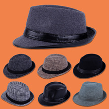 秋冬款男女可用 英伦复古帽 时尚绅士帽子 爵士帽子潮毛呢小礼帽
