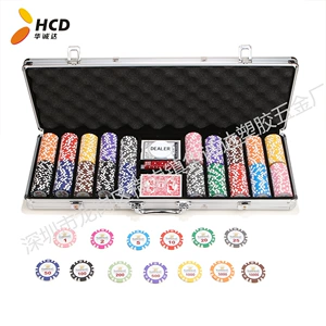 500 -Яркий чип Crown Clane Texas Poker Chip Chinch Mahjong Chip Curress Aluminum Box костюм Коронный костюм