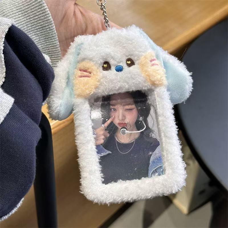 Cute ángel cerdo de peluche 3 pulgadas tarjeta de visualización tarjeta de estudiante colgante tarjeta de comida cubierta protectora