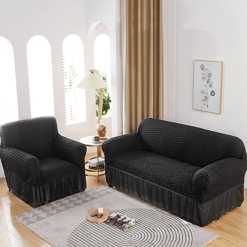 Falda funda de sofá de gasa de burbujas todo incluido cubierta elástica cubierta antipolvo cubierta de sofá al por mayor transfronteriza cojín de toalla de sofá antideslizante