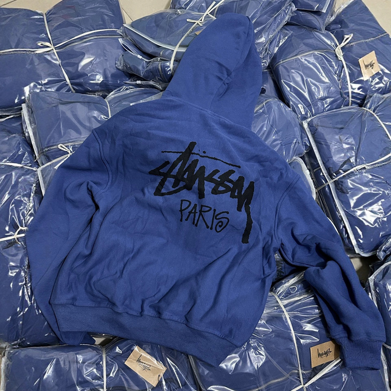 Blue hoodie, limited edition, Paris Midnight Blue print, fleece-lined, zip-up hoodie, women's hooded jacket, correct fit Blue hoodie, limited edition, Paris Midnight Blue print, fleece-lined, zip-up hoodie, women's hooded jacket, correct fit