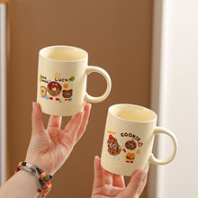 ins高颜值卡通甜点猫咪陶瓷马克杯创意家用办公咖啡杯情侣喝水杯