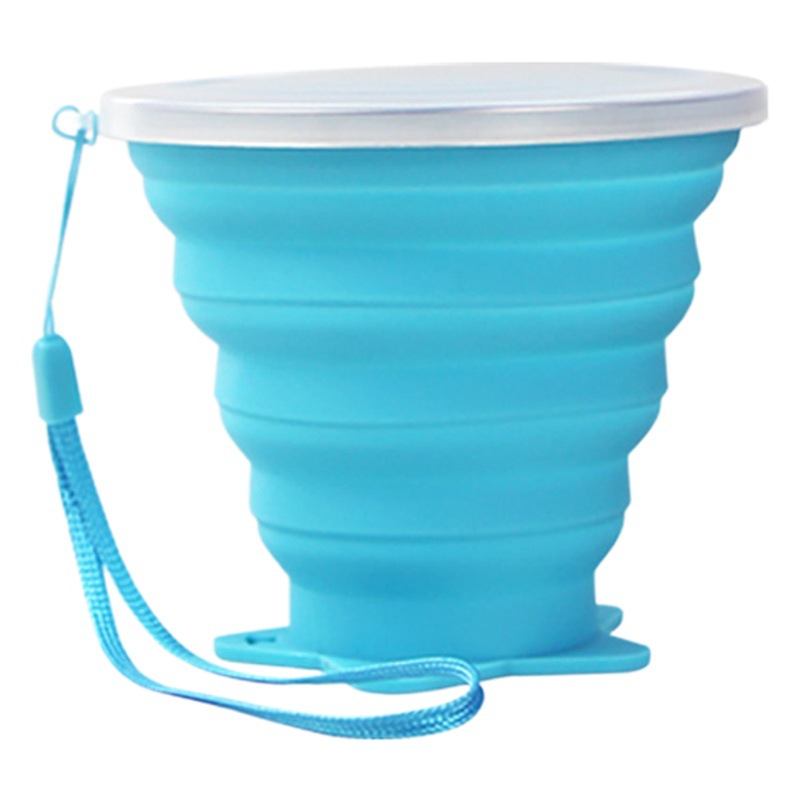 Taza telescópica portátil al aire libre de dibujos animados de la nueva taza plegable de silicona