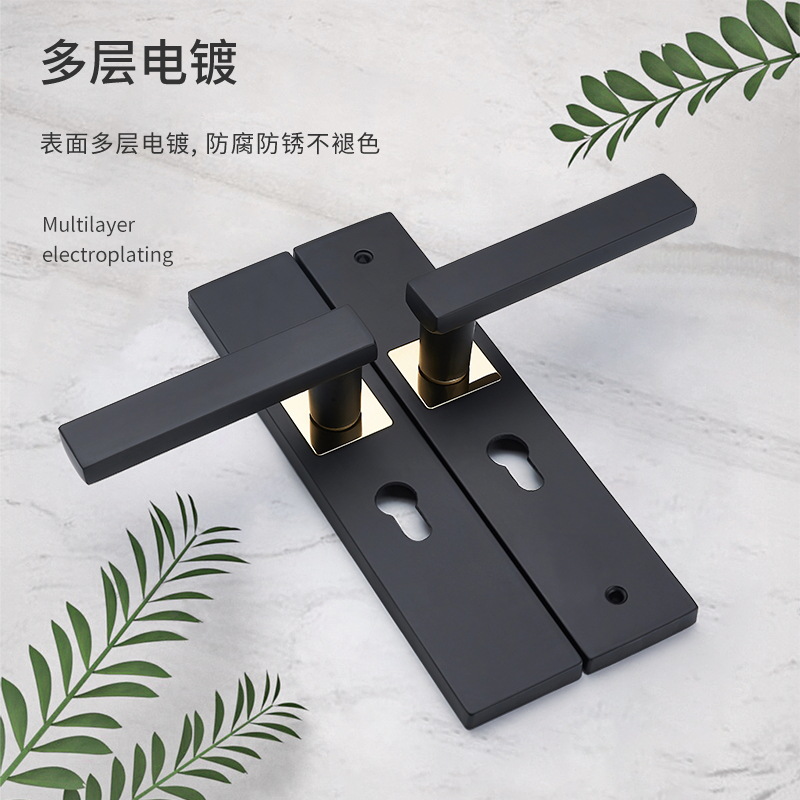Mute cerradura de la puerta del dormitorio interior manija de la puerta de madera hardware del Hogar Universal de aleación de aluminio manija de la cerradura de la puerta