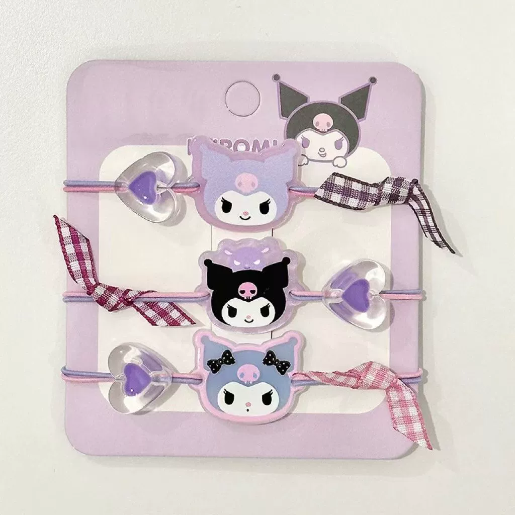 Sanrio любовь волосы кружок три установки Kuro Mi Jade Gou Dog милый резиновый ремень для волос украшение веревка женская шариковая головка