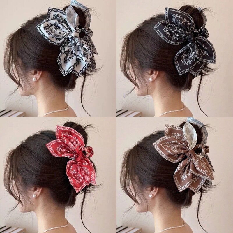 Cross-Border Hot-Selling Large Bow Hair Clip for Women 2026 New Style Back-Of-Head Hairpin Shark Clip Hair Accessory