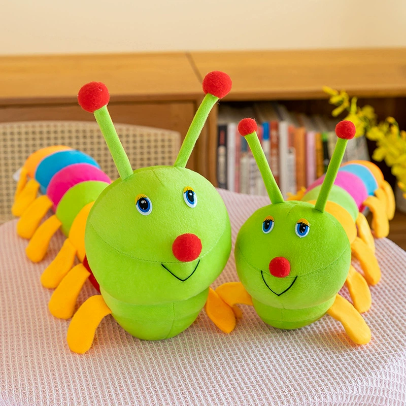 Красочный плюшевый игрушечный жук-гусениц, длинная подушка, большая кукла, милая детская игрушка, украшение, оптом