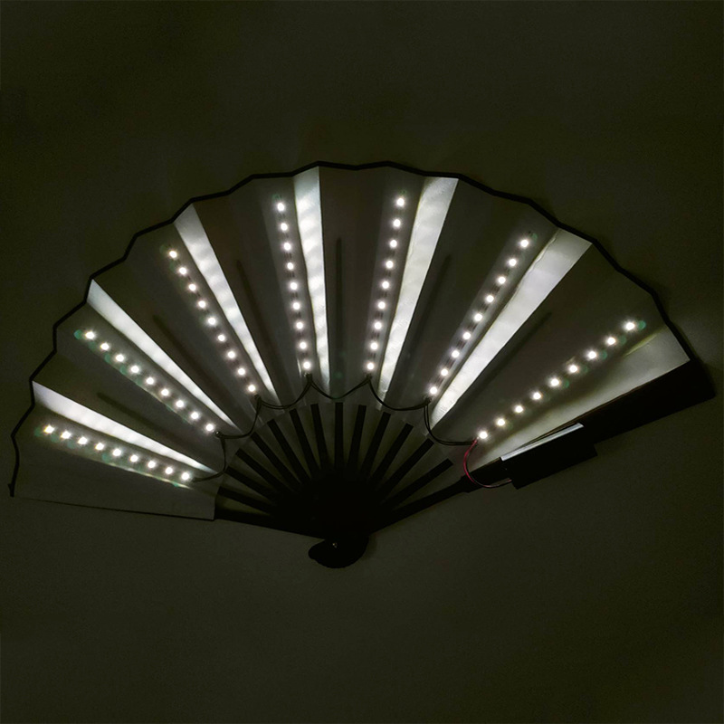 Bar discoteca baile ventilador luminoso TikTok Net rojo ventilador plegable creativo etapa rendimiento hombres y mujeres atmósfera accesorios 3V ventilador