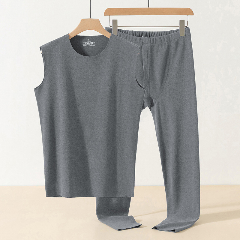 German velvet seamless thermal underwear men's winter cold-proof fever double-sided velvet autumn pants bottoming suit vest vest