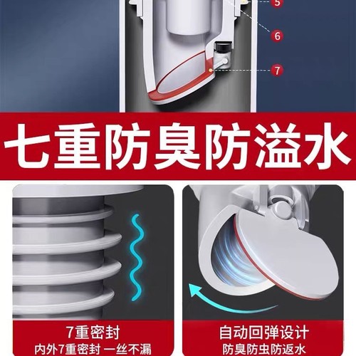 Kitchen Sink Drain Seal Plug for Washing Machine Drain Pipe 5075, Silicone Ring—A Magical Tool to Prevent Backflow and Odor!