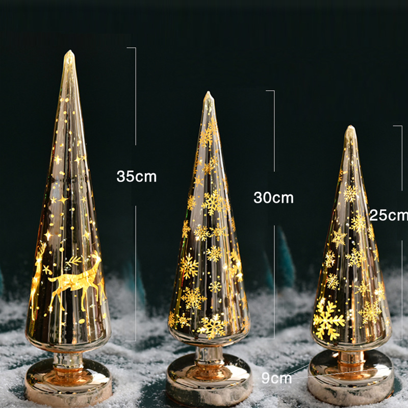 Fábrica al por mayor árbol de Navidad lámpara de cristal decorativa LED luminosa decoración de escritorio decoración de Navidad luz de la noche