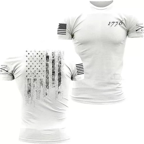 European and American men's wear wish new Independence Day themed printed short-sleeved T-shirt