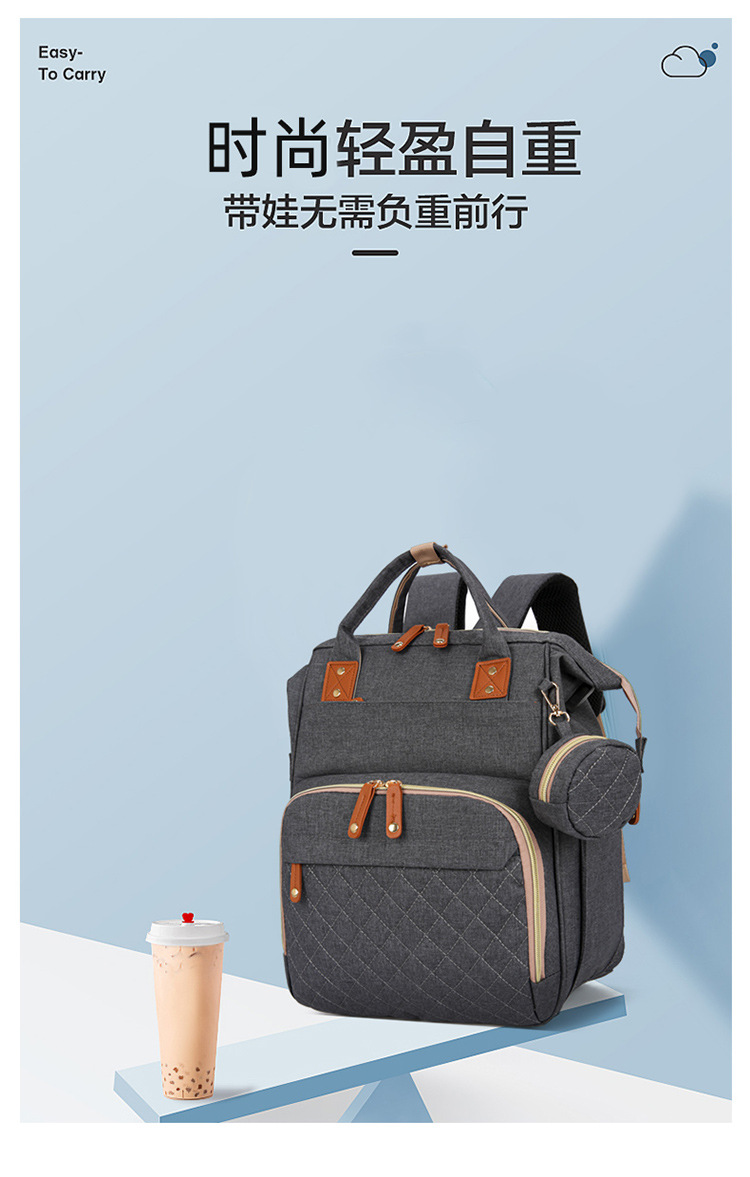 Mummy Bag Dry and wet separation hanging baby stroller, lightweight and fashionable for going out, baby milk storage bag, multi-functional bed bag undefined