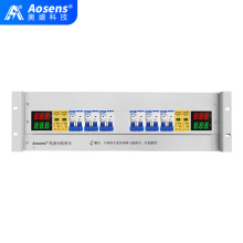 奥盛 机柜配电单元PDU3U配电箱交流2P空开防雷电流电压表主备双路