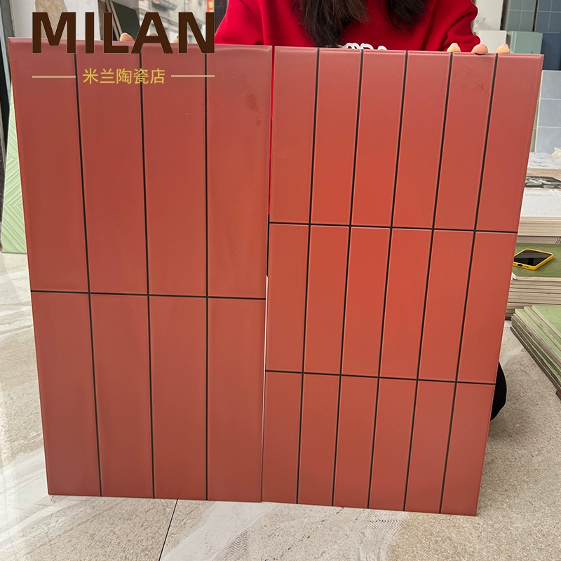 Матовая бордовая плитка однотонная клетчатая плитка 300x600 для ресторана, кухни, ванной комнаты, красочная настенная плитка