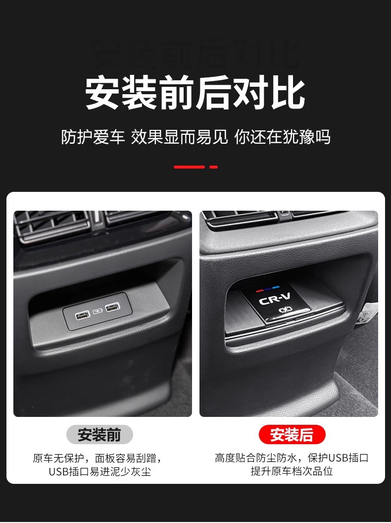 Specially Used for Honda Crv Haoying Civic Accord Style Inspire Rear USB Protective Cover Dustproof Modification Supplies
