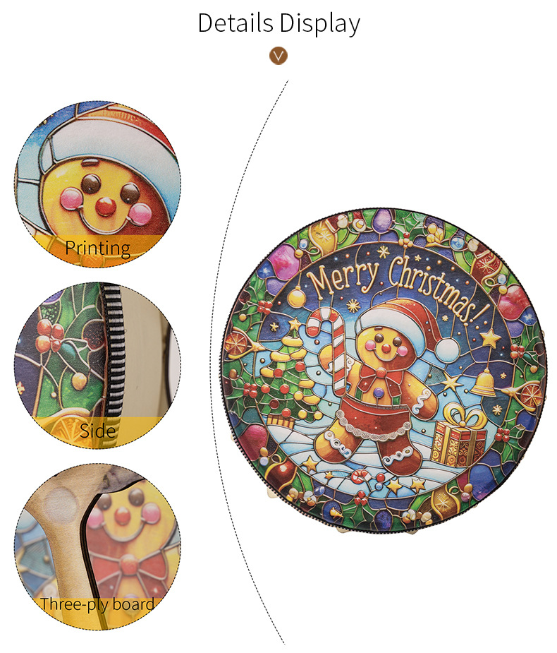 Home & Garden Christmas Decorative Drum Haube Christmas Gingerbread Man Percussion Drum Bar Atmosphere Decoration Music Drumstick_voghion.com