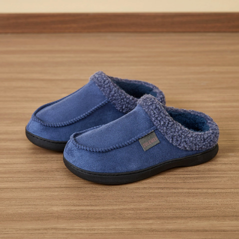 Zapatillas de algodón domésticas de invierno para hombres, lana cálida y veludo, bolsas de fondo suaves antideslizantes, zapatos de algodón cálidos para hombres
