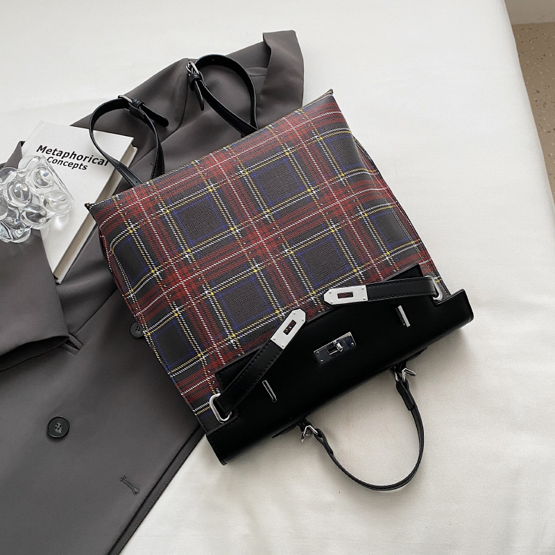 Mochila de gran capacidad con colores contrastantes, ligera para niñas, nuevo diseño de nicho, para mujer de moda._voghion.com