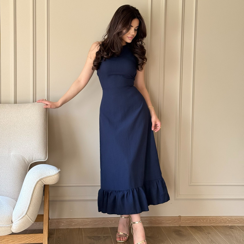 Ss7043 Cross-Border 2026 Spring/Summer New Style Simple and Sweet Elegant Waist-Cinching Dress Ss7043 Cross-Border 2026 Spring/Summer New Style Simple and Sweet Elegant Waist-Cinching Dress