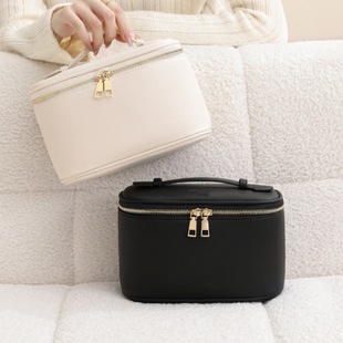 Light Luxury Pu Leather Cosmetic Case, Multi-Layered Cosmetic Bag, New Satchel Toiletry Bag, Skin Care Product Cosmetics Bag, Customized