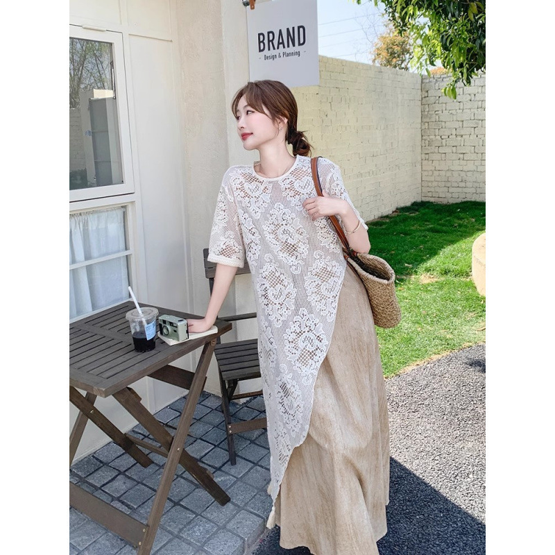 2025年初夏着用大きいサイズ婦人服フレンチレイヤードスーツサスペンダースカート太ったmmお腹カバーレースドレス|undefined