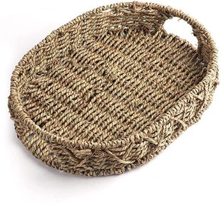 Fabulous Design Hand Woven Rattan Tray Food Serving Trays for